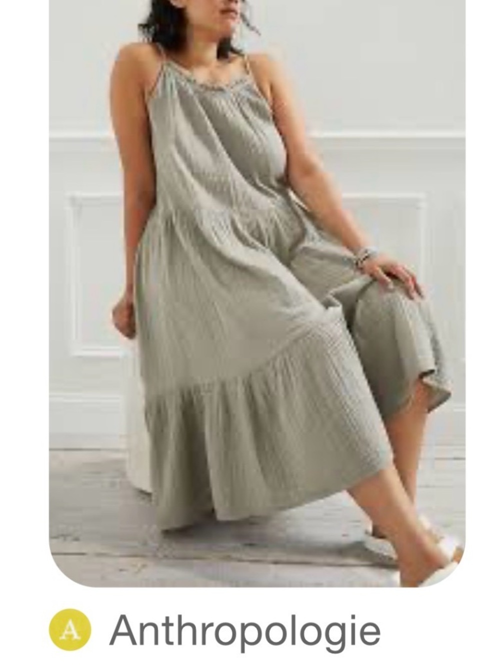 Anthropologie Sage Tiered Maxi Sundress with Spaghetti Straps